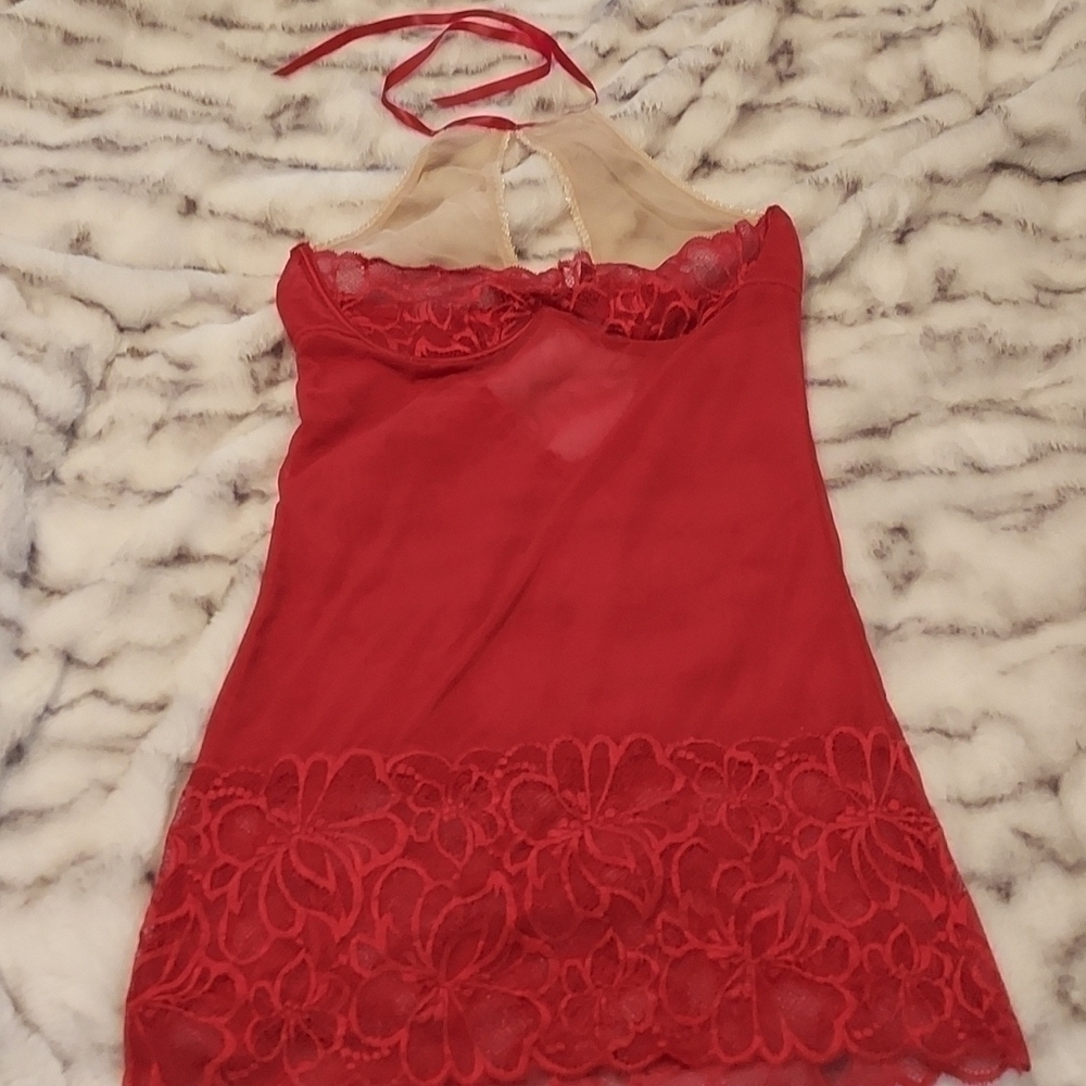 Frederick's of Hollywood Lace Mesh Chemise High Neck